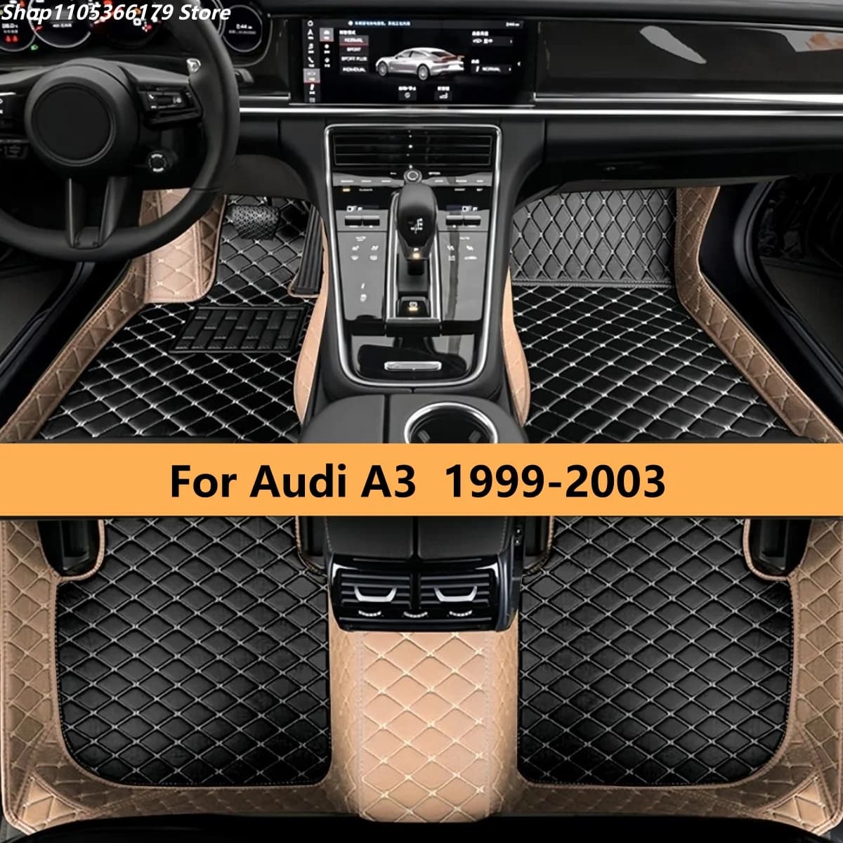 Auto Floor Mats Fit For Audi A3 8L 1999 2000 2001 2002 2003 Car Leather Carpet Pads Full Set Foot Matts Rugs