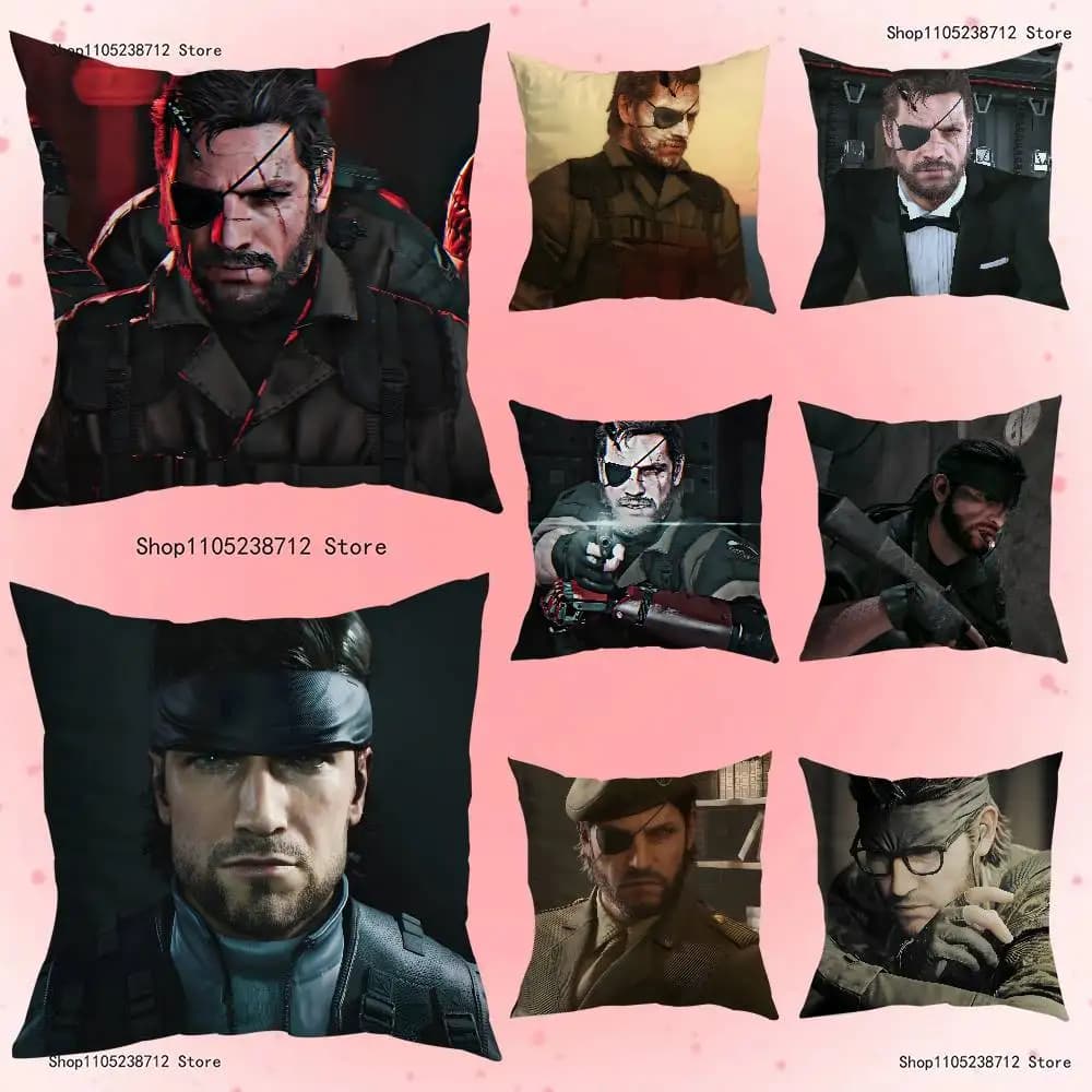 M-Metal Gear Solid Raiden Federa per cuscino in tessuto peluche Federa morbida Stampa fronte-retro Fodera per cuscino per divano