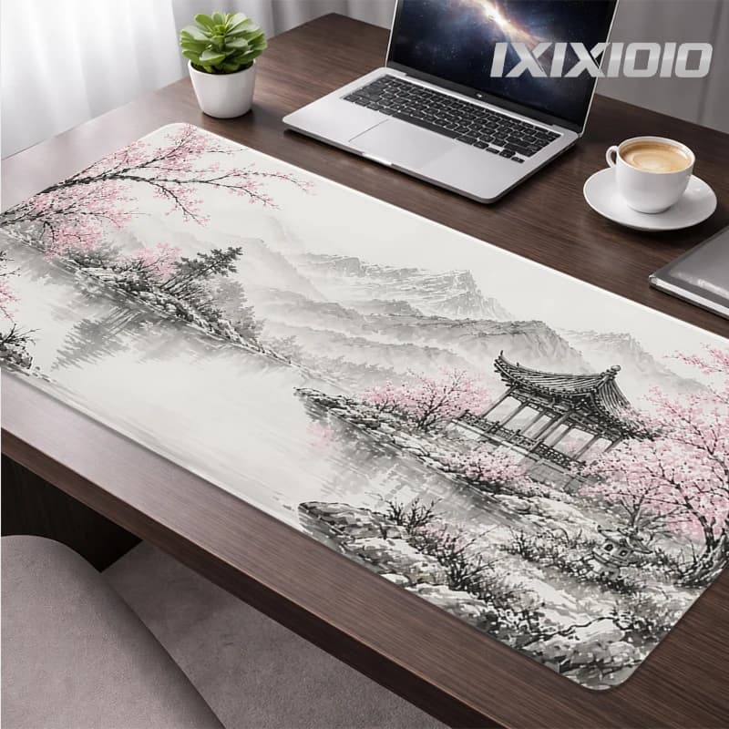 Mouse Pad Gamer Japanese Pink Cherry Blossoms printon demand Custom Computer New Mousepad XXL Carpet Soft Computer Table Mat