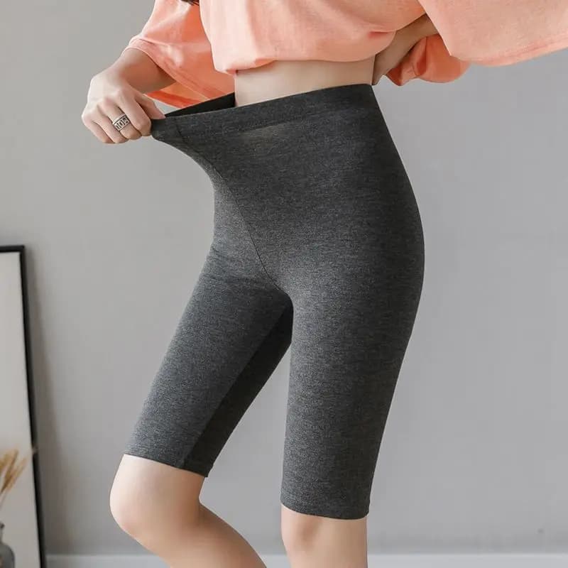 Five-point Safety Pants Women Thin Anti-exposure Mid-sized Pants High Waist Stretch Leggings New Summer Boxer Insurance Pants