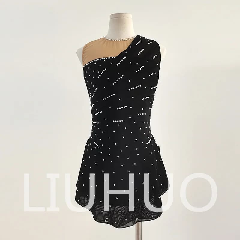 LIUHUO Pattinaggio di Figura sul Ghiaccio Vestito Ragazze Donne Adolescenti Elastico Spandex Concorso All'ingrosso BD758