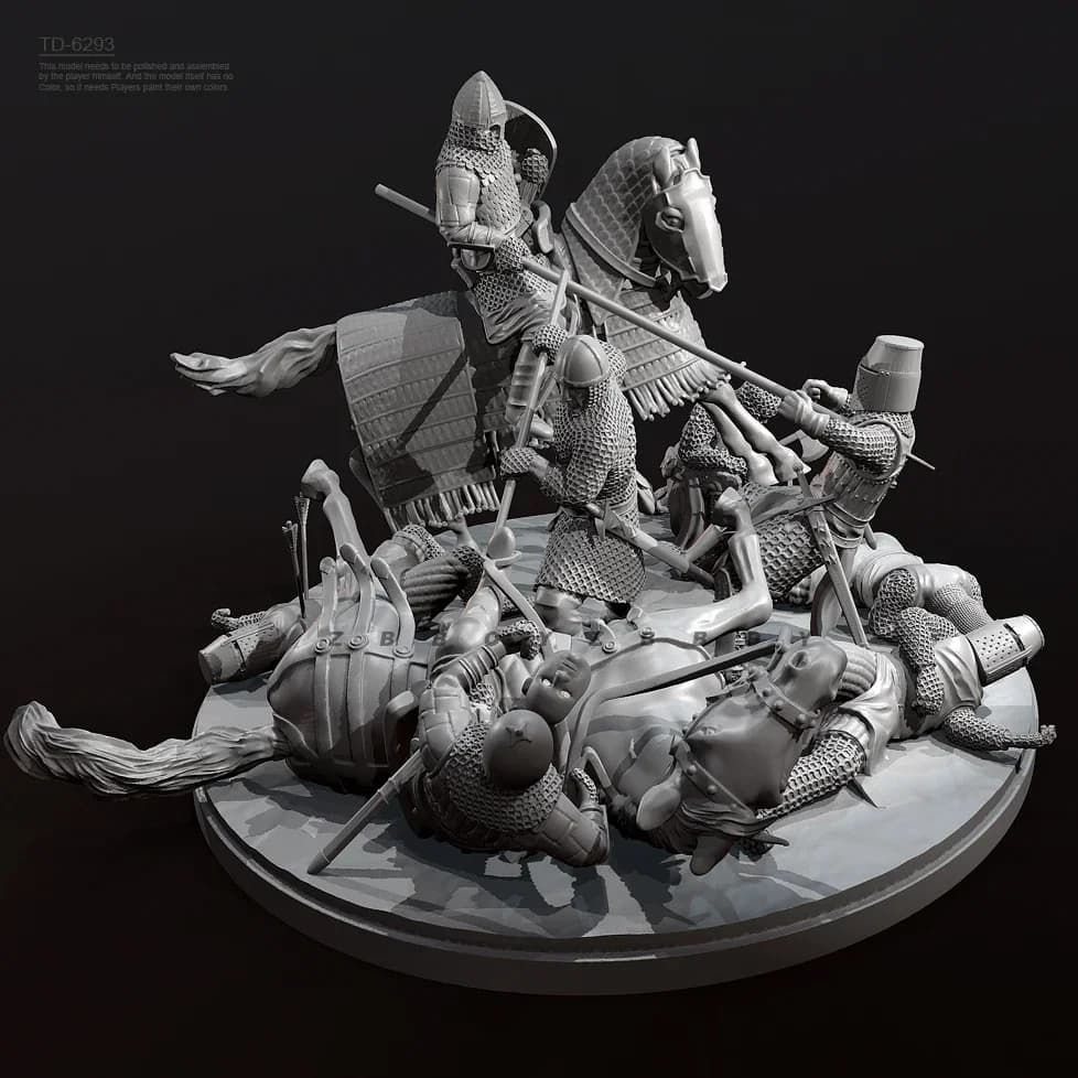 Kit modello in resina da 38mm 50mm figura incolore e autoassemblata (stampa 3D) soldato medievale TD-6293/3D