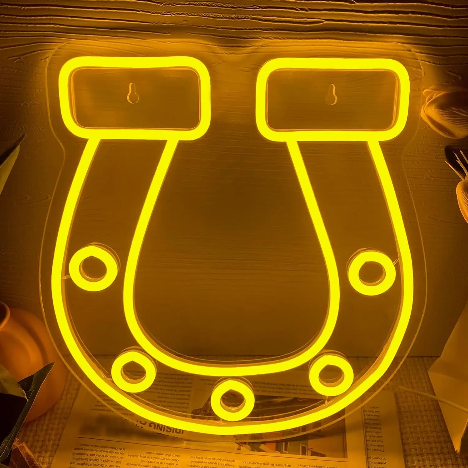 Insegna al Neon a ferro di cavallo per la decorazione della parete Lucky ferro di cavallo Led insegne luminose al Neon alimentate tramite USB per uomo Cave camera da letto Home Bar Party Birthday