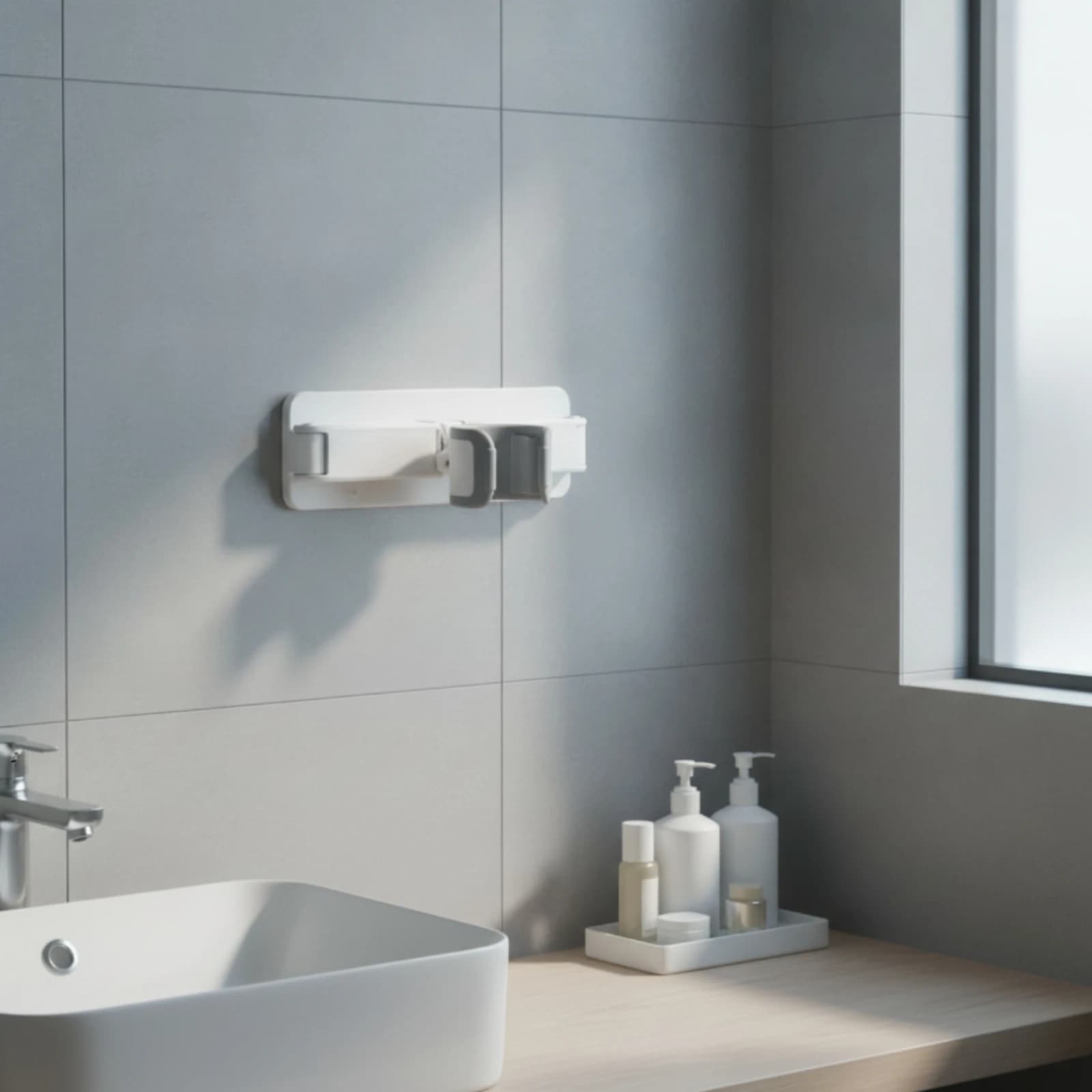 Handsliberated Hair Dryer Holder Foldable Wall Mount Hair Dryer Holder Organizer Compact Convenient for Bathroom