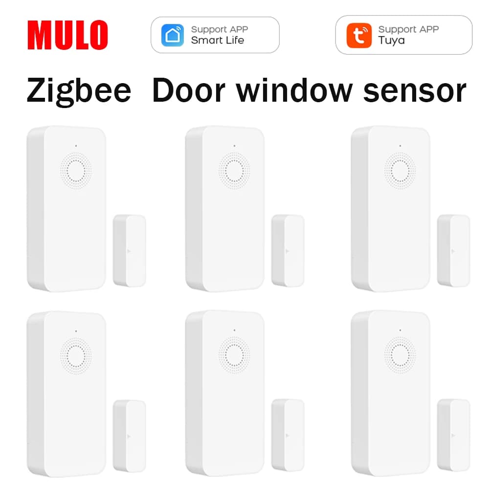 ​ Sensore intelligente per porte e finestre Tuya ZigBee - Allarme di sicurezza wireless per casa/ufficio, magnete per porta automatica impermeabile Alexa/Google Home