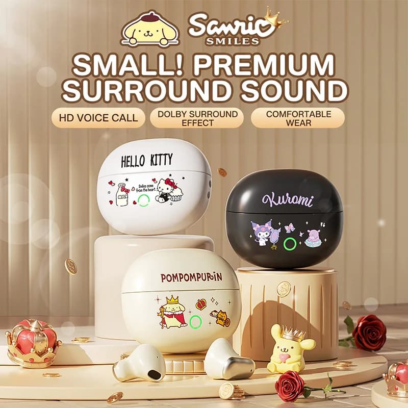 Auricolari Bluetooth Portatili Hello Kitty Mini530, Stile Kawaii Adorabile, Lunga Durata della Batteria