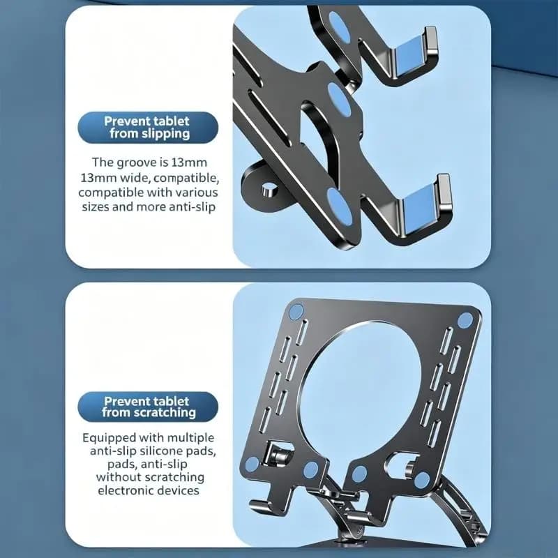 Adjustable Aluminum Laptop Stand For 9.7 To 17.3Inch Tablets And Notebook With Double Axises Rotation And Cooling Design