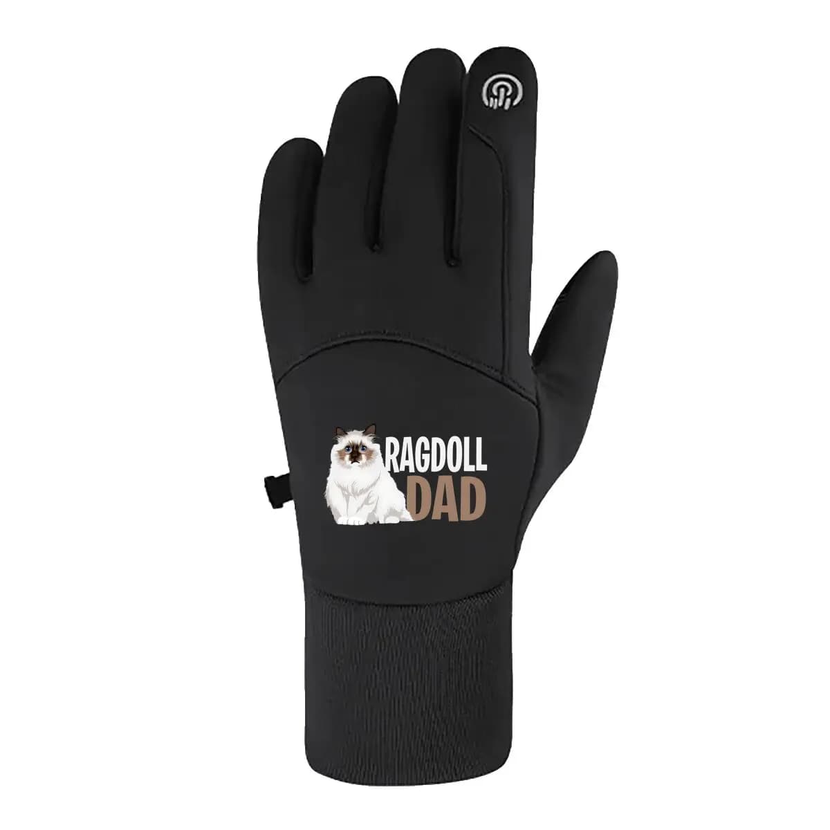 Cat Dad Shine Love Guanti freddi da ciclismo caldi antivento impermeabili unisex