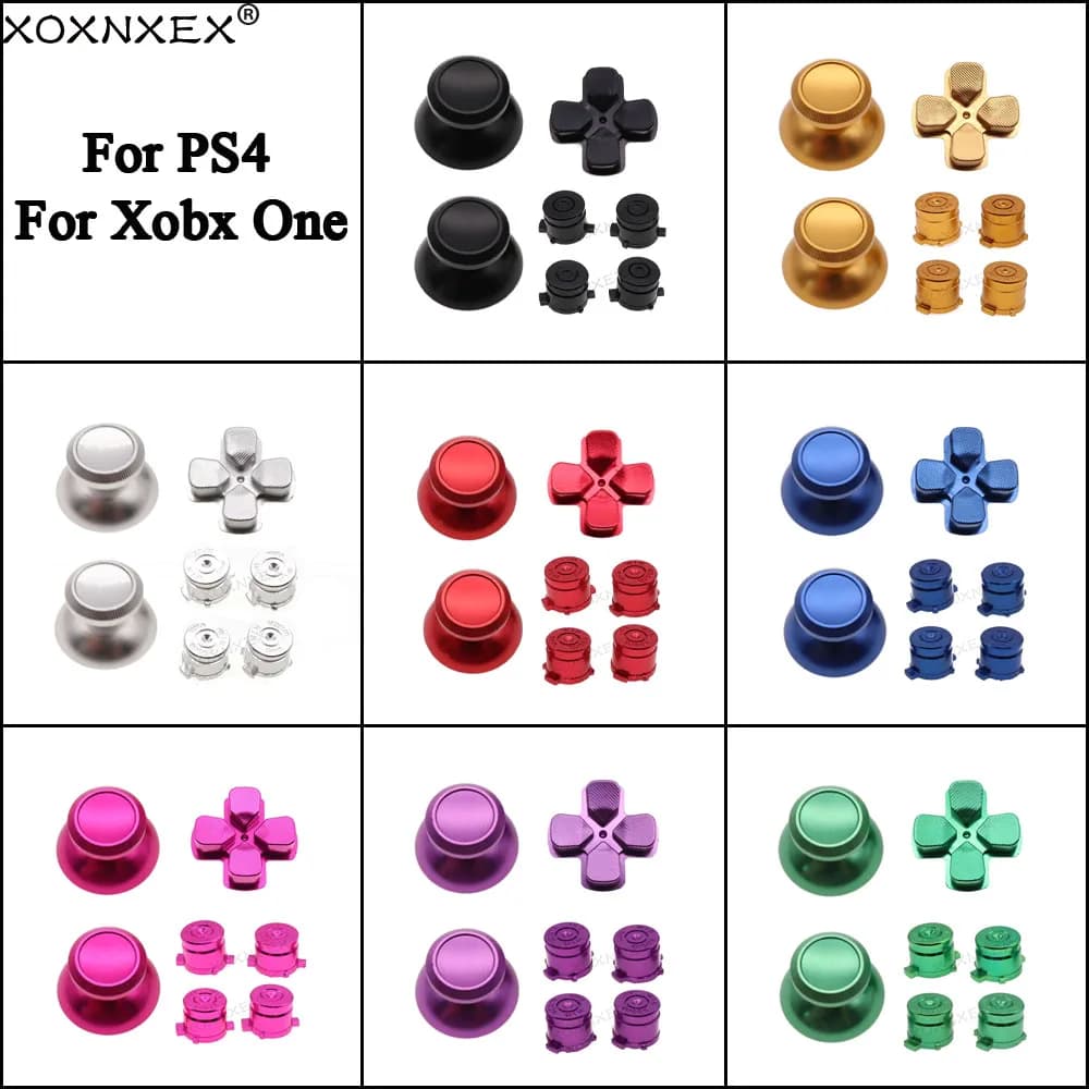 Pulsanti Dpad ABXY in metallo per controller Xbox One PS4 Joystick analogico in alluminio sostitutivo personalizzato per accessori di gioco PS4