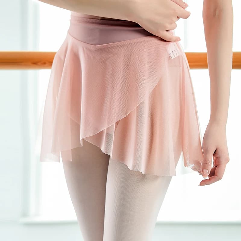 New short skirt in women's high waist pink tulle, for classical dance and opera, in transparent mesh, for girls, tutù for training.