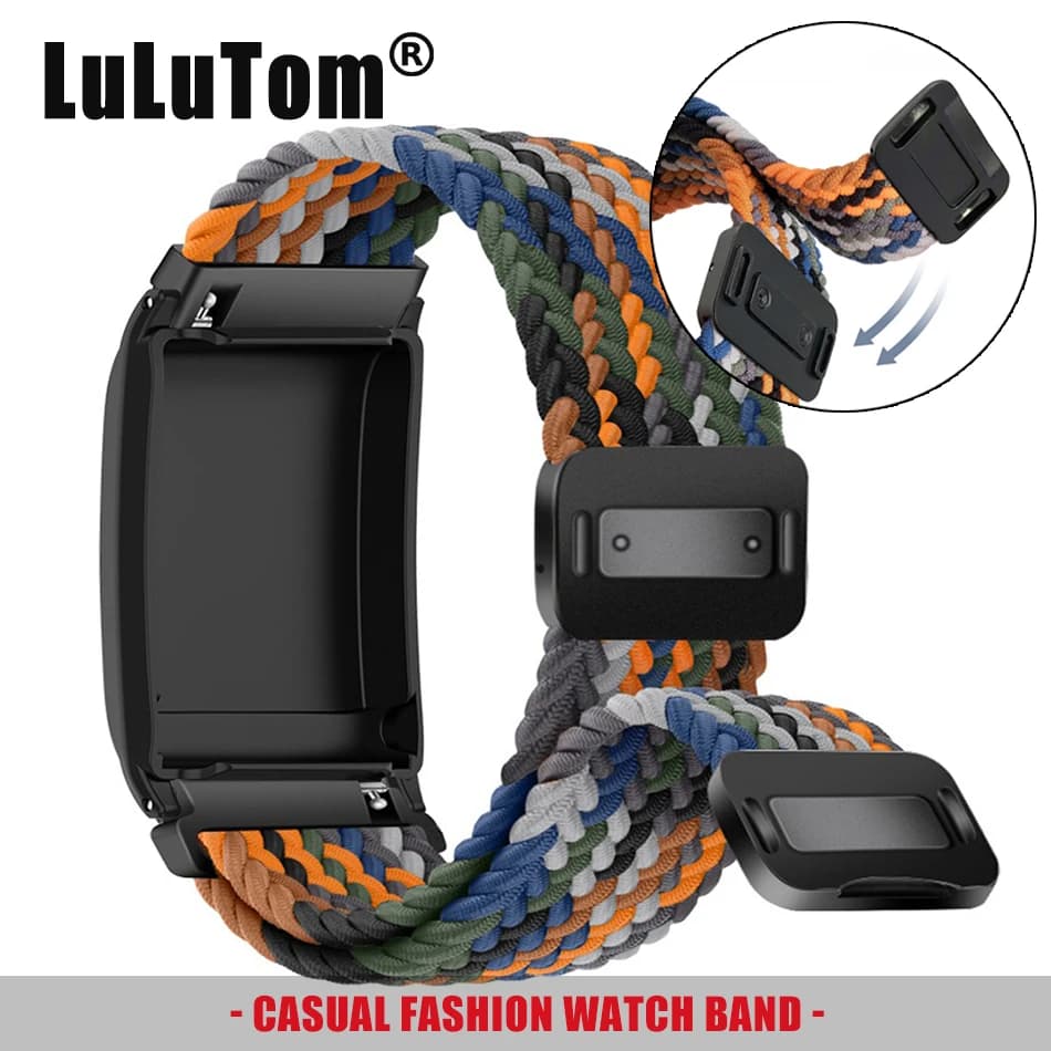 Sports Nylon Braided Loop Band Strap For Whoop 5.0 Magnetic Clasp Velcro Bracelet For WHOOP 3.0 4.0 Smartwatch Replace Wristband