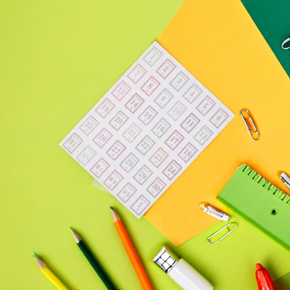 24 adesivi per quaderni, adesivi per la scrittura, adesivi per la data del planner, etichette per calendario mensile, per diario e scrapbooking