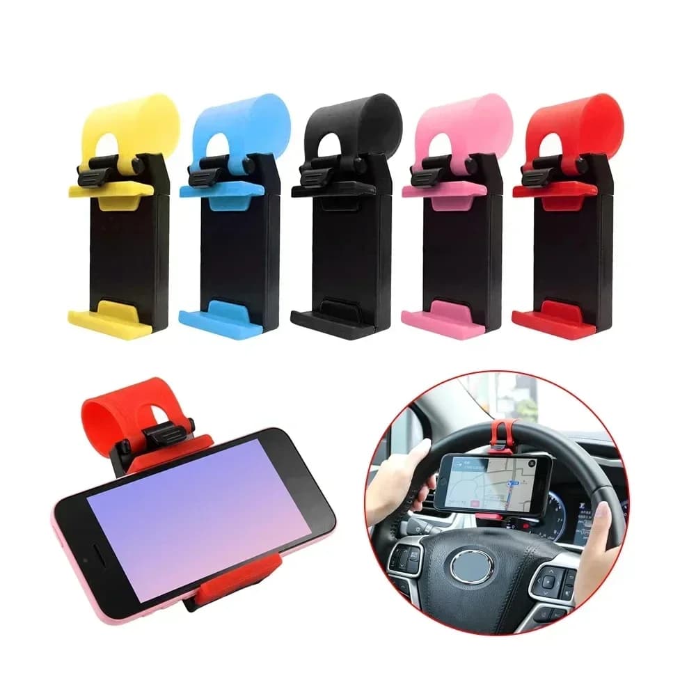 Supporto per telefono cellulare per auto Volante per auto universale Supporto per presa con fibbia Supporto per presa per bici Staffa di navigazione GPS per clip