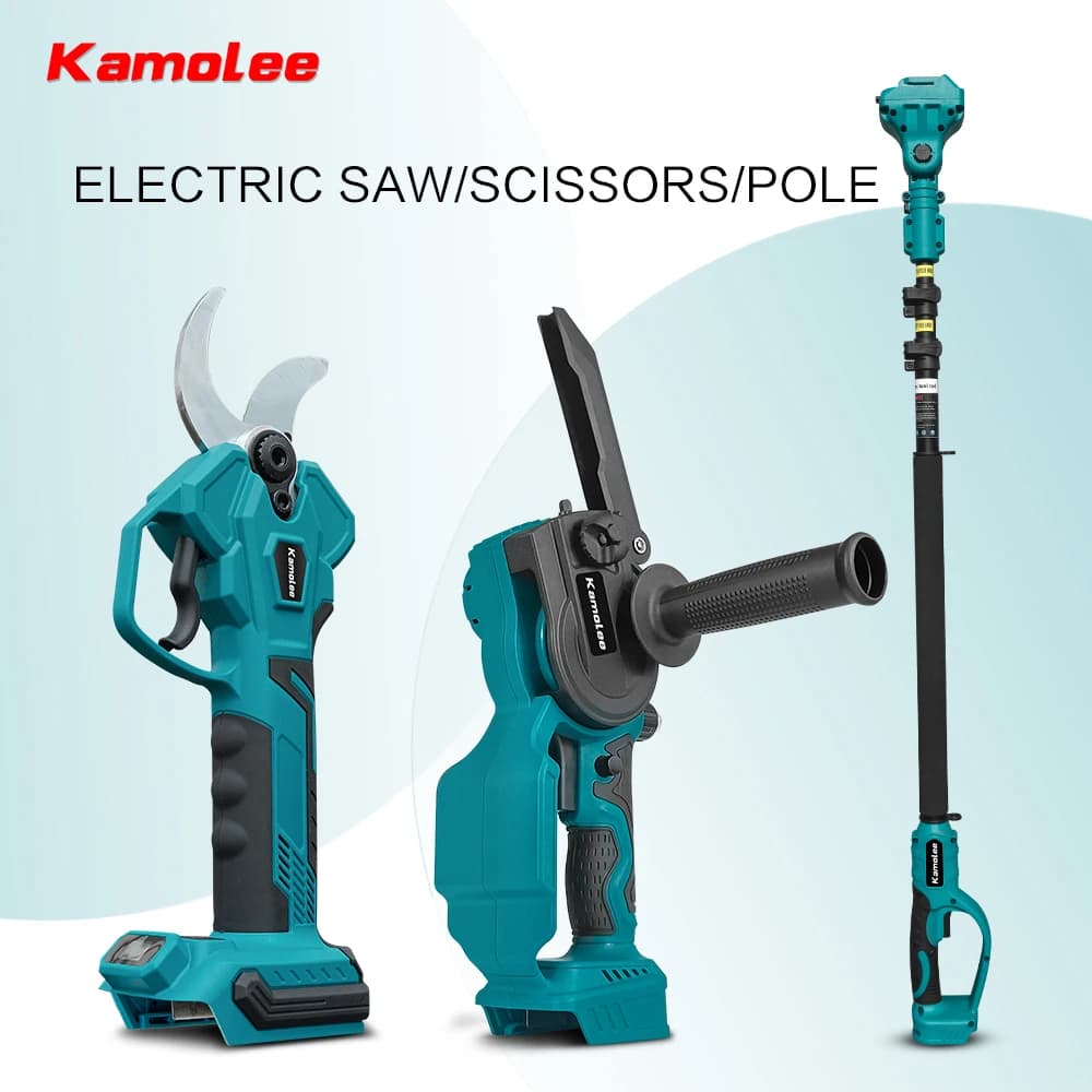 Kamolee Ricarica wireless 6/8 pollici Potatura aerea Motosega Frutteto Ramo Potatura Forbici elettriche Palo di prolunga da 2,5 m