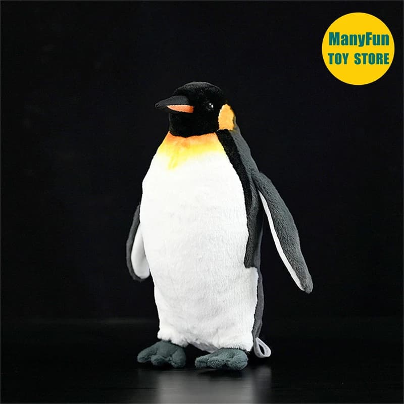 King Penguin Plush Toy High Fidelity Emperor Penguin Plushie Penguin Peluche Lifelike Stuffed Animals Simulation Doll Kawai Toys
