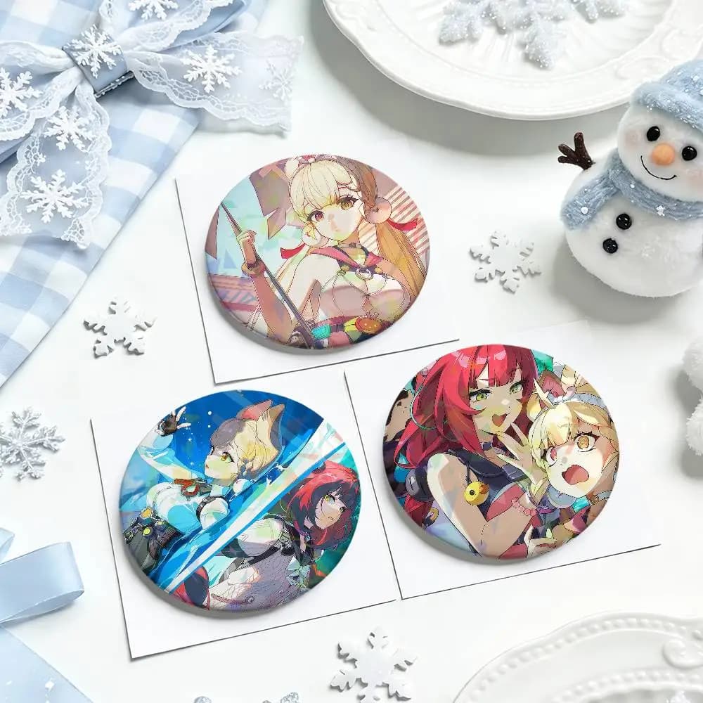 Ukinami Yuzuha Alice CP Cute Zenless Zone Zero Spilla Rotonda Distintivo Laser da Collezione Regalo Cosplay Decorazione per Vestiti e Zaini