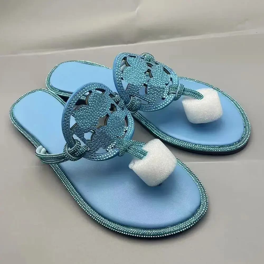 Women's 2026 Summer Slide Sandals, Hollow-Out Design Flat Heel Outdoor Wear Beach Half Slippers