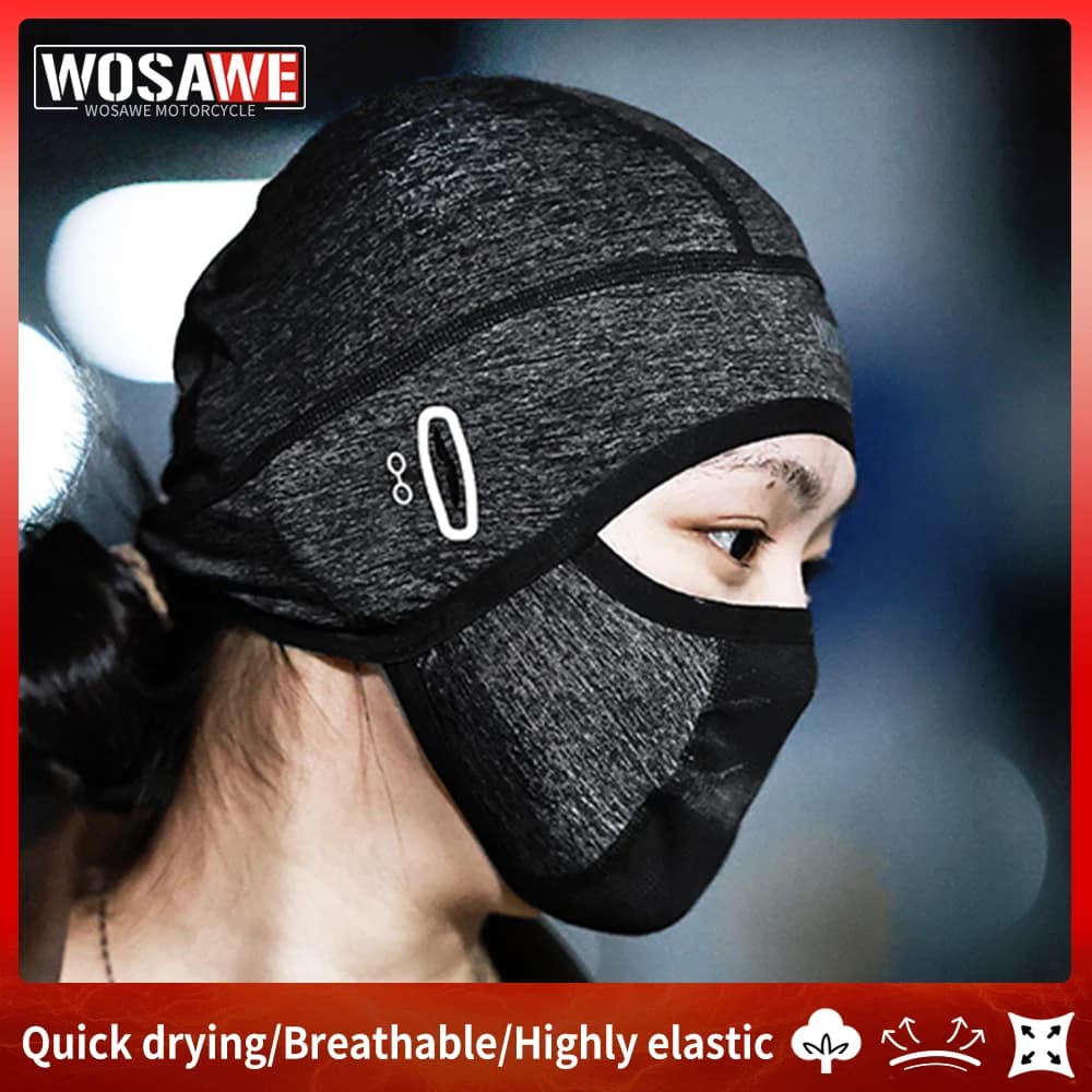 WOSAWE Motorcycle helmet lining Ice silk hat Breathable sports sunshine windscreen Summer Copricapo riding mask Cycling cap