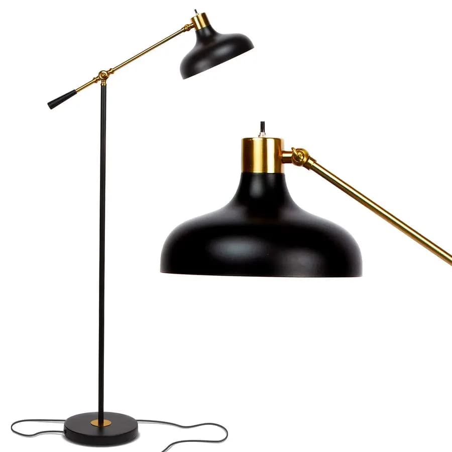 Wyatt LED floor lamp, industrial floor lamp for living rooms and offices, charming rustic style floor lamp, with adjustable head.