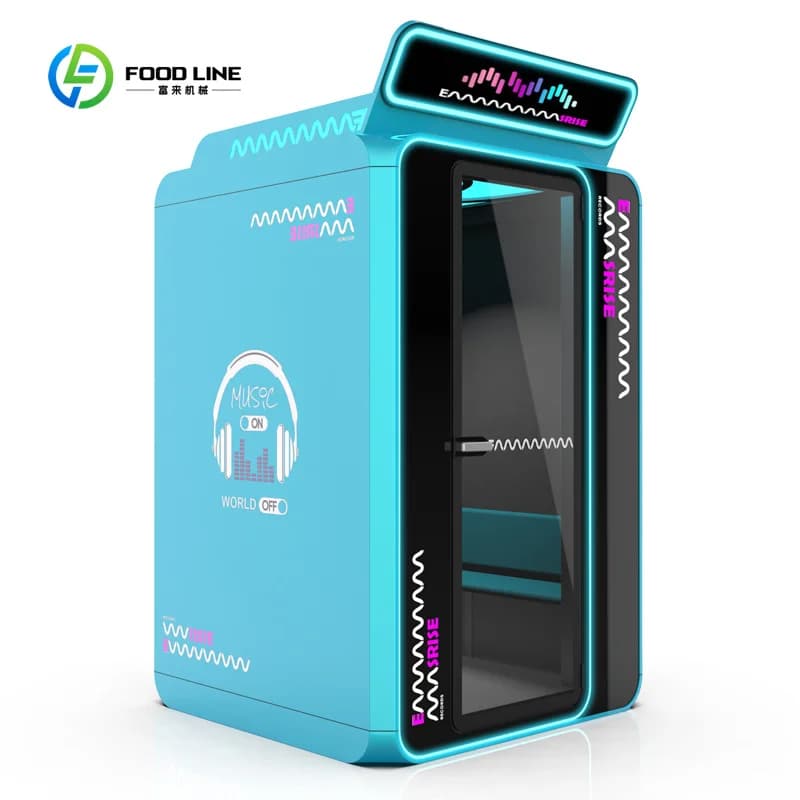 Customized Modern Steel Karaoke Pod Mini Mobile KTV Self-Service Singing Machine with LED Display Screen for Hotel and Villa Use