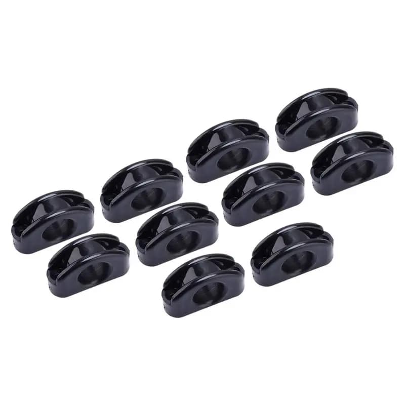 【SPECIALE】Cavo di fissaggio nero con puleggia guida 10 pz 41x23mm in nylon per barche, yacht, kayak, canoe