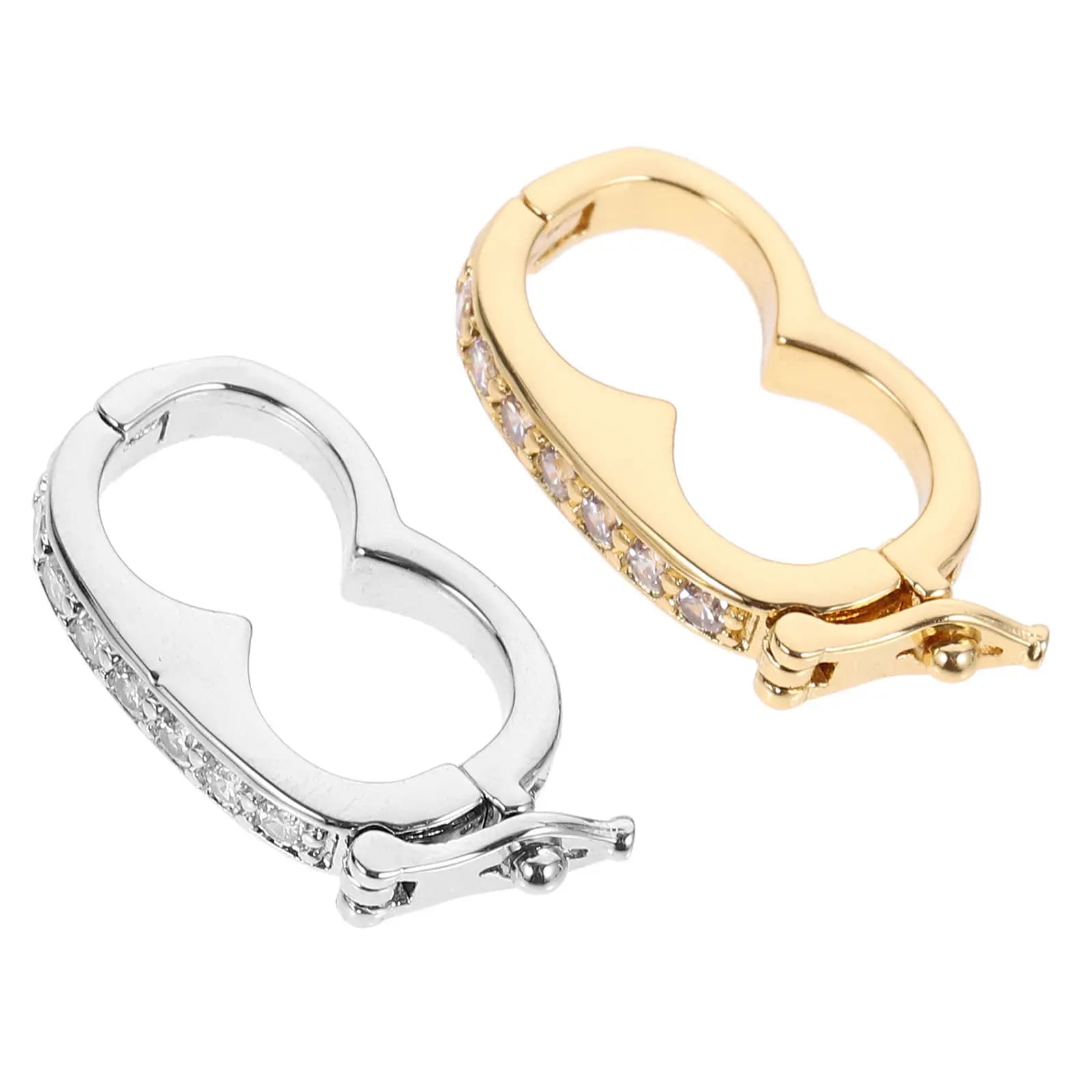 2 Pieces Jewellery Closures, Clamps for Recycling Necklaces, Anti-rust Connectors for Pearls, Accessories for Creation of Bracelets and Necklaces