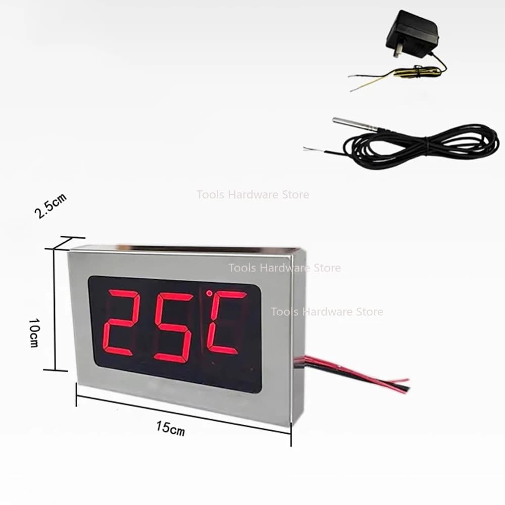 Termometro digitale a grande schermo ad alta precisione -Display in acciaio inossidabile 304 per congelatore, acquario, piscina -9 ℃ a 99 anni ℃