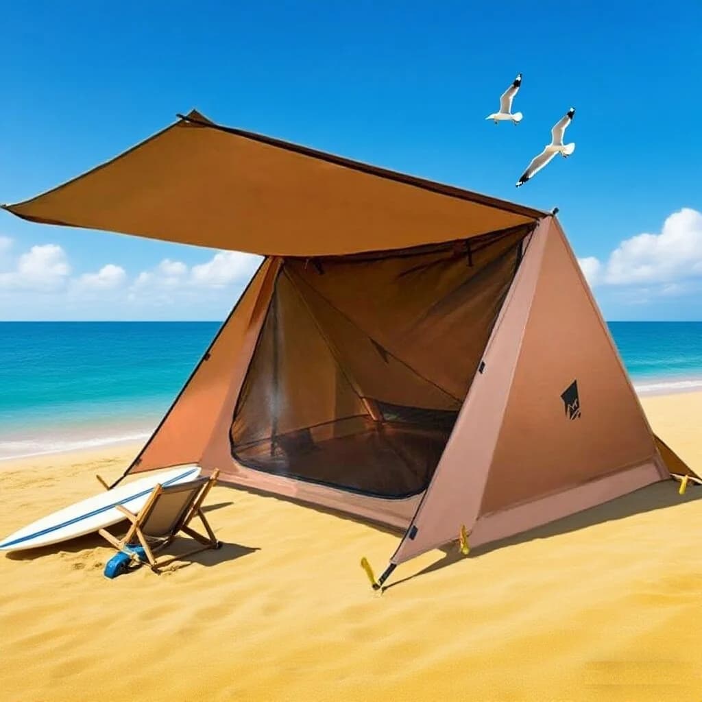 Outdoor curtain Waterproof light curtain for 2 people and 3 seasons (without poles)