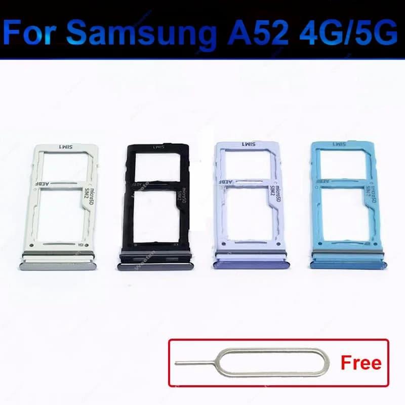 Supporto del vassoio della scheda SIM per Samsung A52 4G 5G A525 A525F A525M A526B A526 Micro doppio e singolo lettore di schede SIM Adattatore riparazioni parti