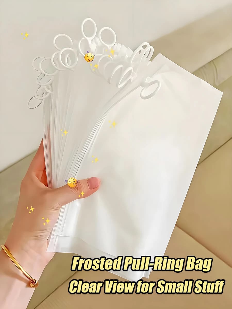 10/20pcs INS Frosted Waterproof Pull-Ring Zipper Bag Portable Travel Storage Organizer Multifunctional Subpackage Bag Reusable