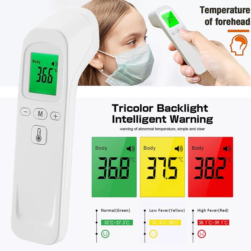 Termometro Digitale Portatile per Misurazione Rapida della Temperatura, Termometro Frontale Senza Contatto per Febbre ℃ ℉ Superficie del corpo
