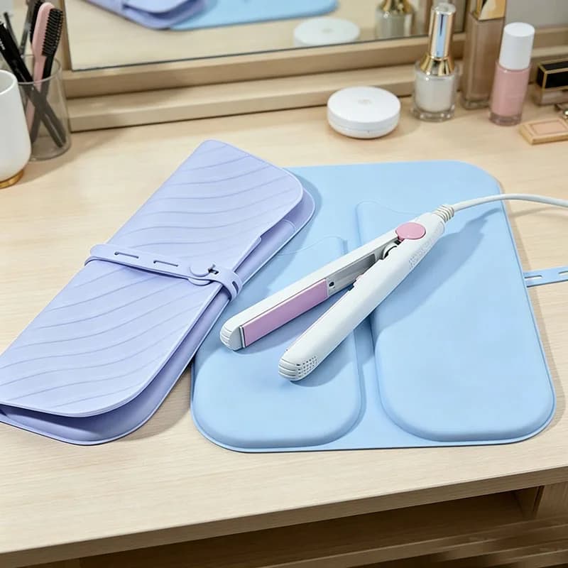 Borsa Protettiva 2 in 1 in Silicone Resistente al Calore per Ferro Arricciacapelli e Piastra, Custodia da Viaggio per Strumenti di Styling