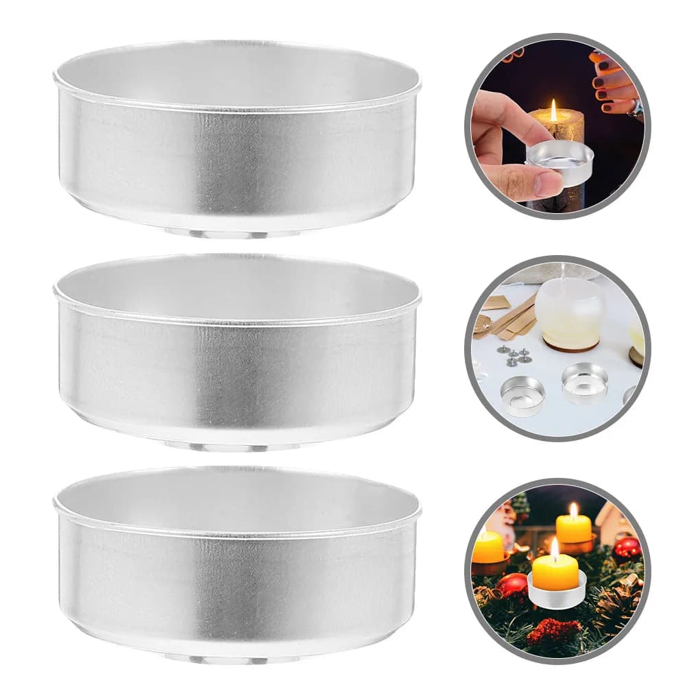 50 Pieces Aluminum Candle Holder, Elegant Metal Containers for Fai-da-Te Candles, Festive Family Decorations