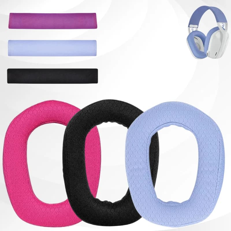 Cuscinetti auricolari di ricambio per cuffie da gioco wireless Bluetooth Logitech G435, paraorecchie, cuscinetti auricolari per cuffie, tessuto a rete
