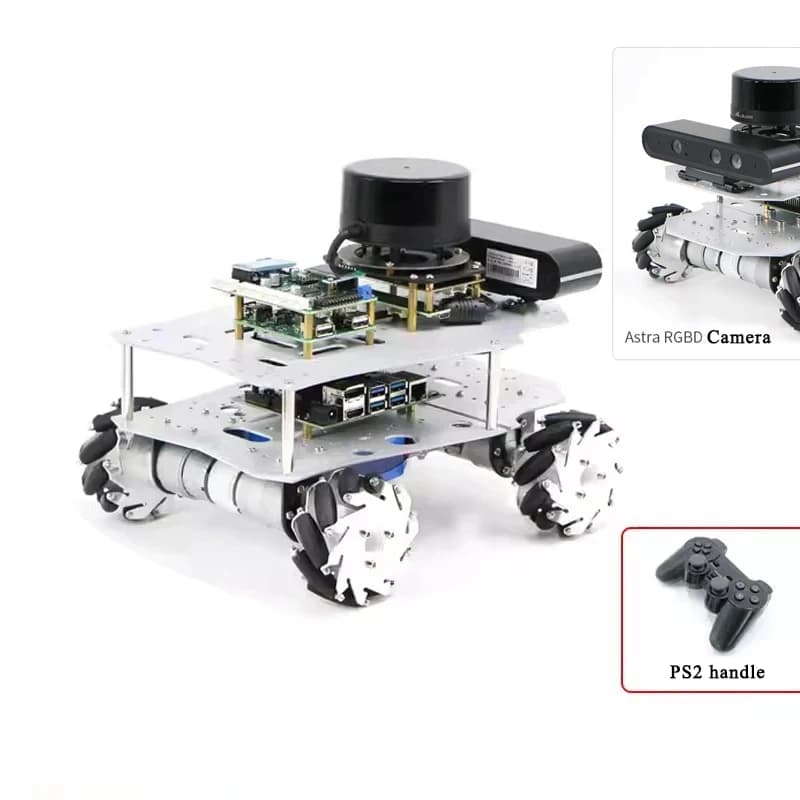 Raspberry Pi Ros Mecanum Wheel Robot 6 kg Load with STM32 Motor Radar Camera Auto Navigation Auto Guide