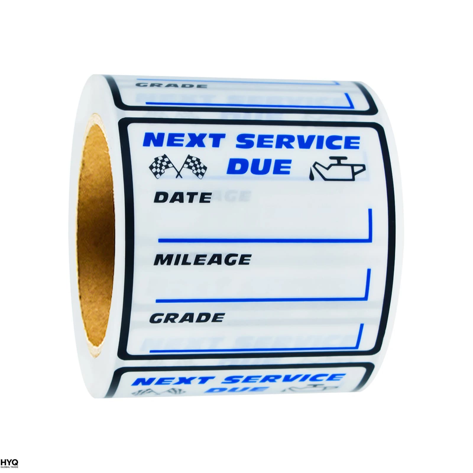 Blue Oil Change Reminder Label Stickers 250Pcs 2×2in, Removable Waterproof Transparent Stickers for Car Windshield