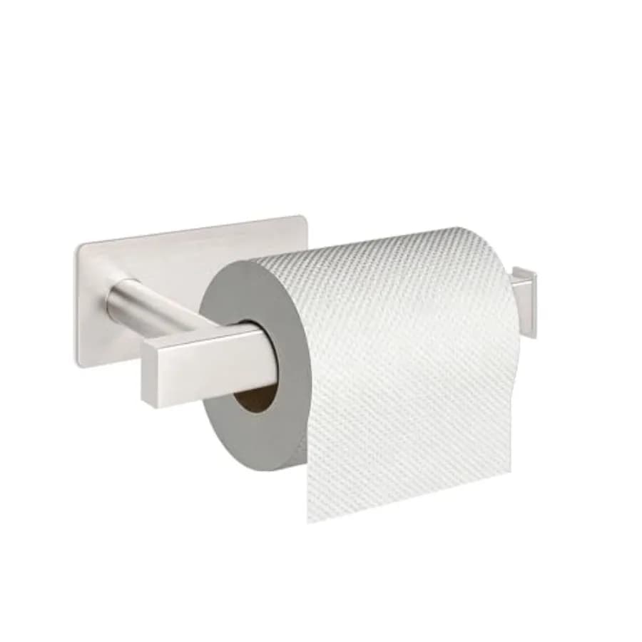 Toilet Paper Holder Self Adhesive, Premium Thick SUS304 Stainless Steel Square Rustproof Toilet Roll Holder no Drilling for Bat
