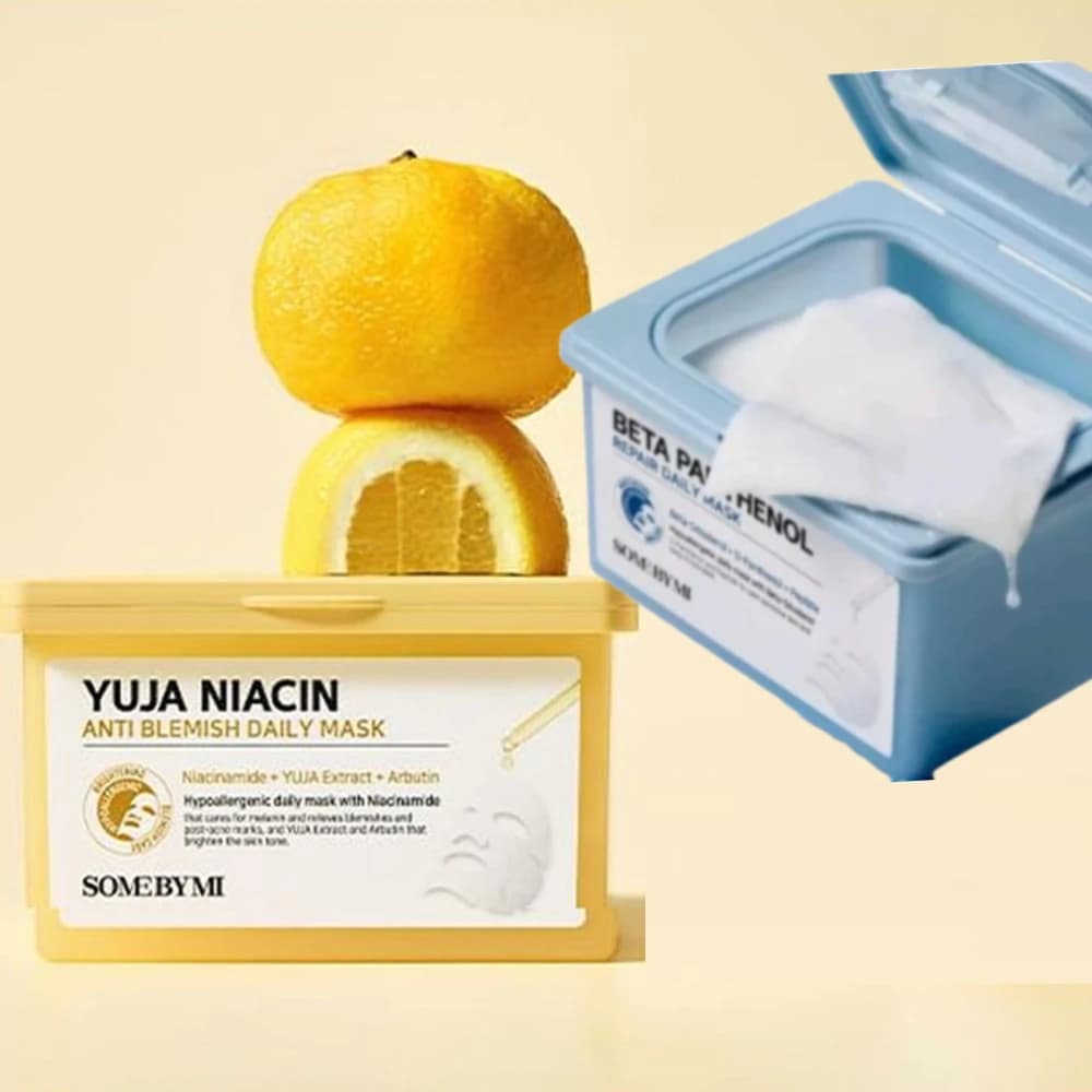 SOMEBYMI Maschera Riparatrice Quotidiana al Beta Pantenolo e Yuja Niacina Anti-Imperfezioni Lenitiva Calmante Anti-Arrossamento Illuminante Idratante per la Cura della Pelle del Viso