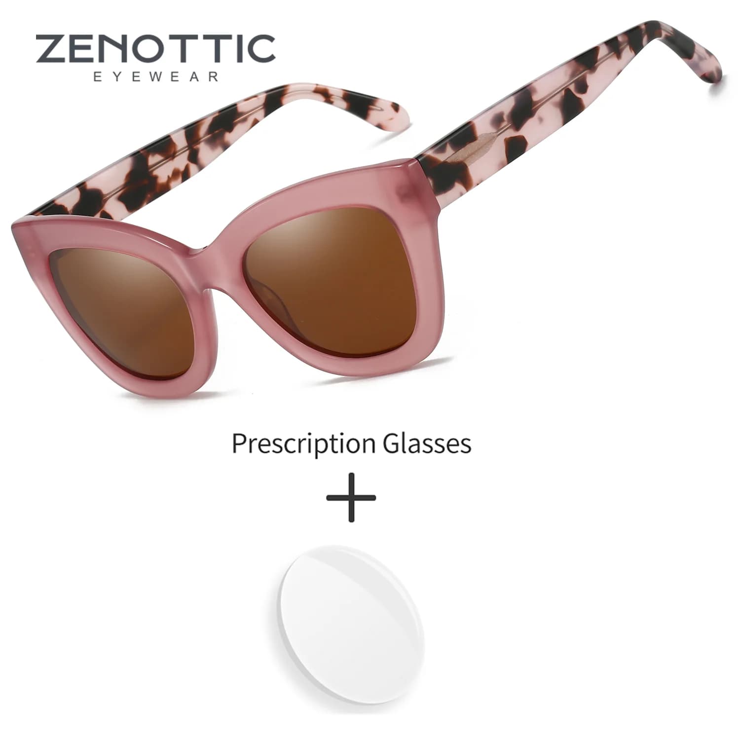 ZENOTTIC Occhiali da sole polarizzati con prescrizione medica Butterfly, occhiali da sole da donna alla moda in acetato con protezione UV400