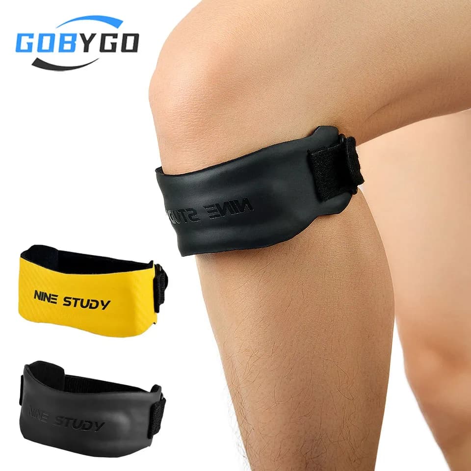 GOBYGO Ginocchiera rotulea regolabile Ginocchiera Tendine rotuleo Stabilizzatore Fascia di supporto Palestra Corsa Maglione Calcio Basket