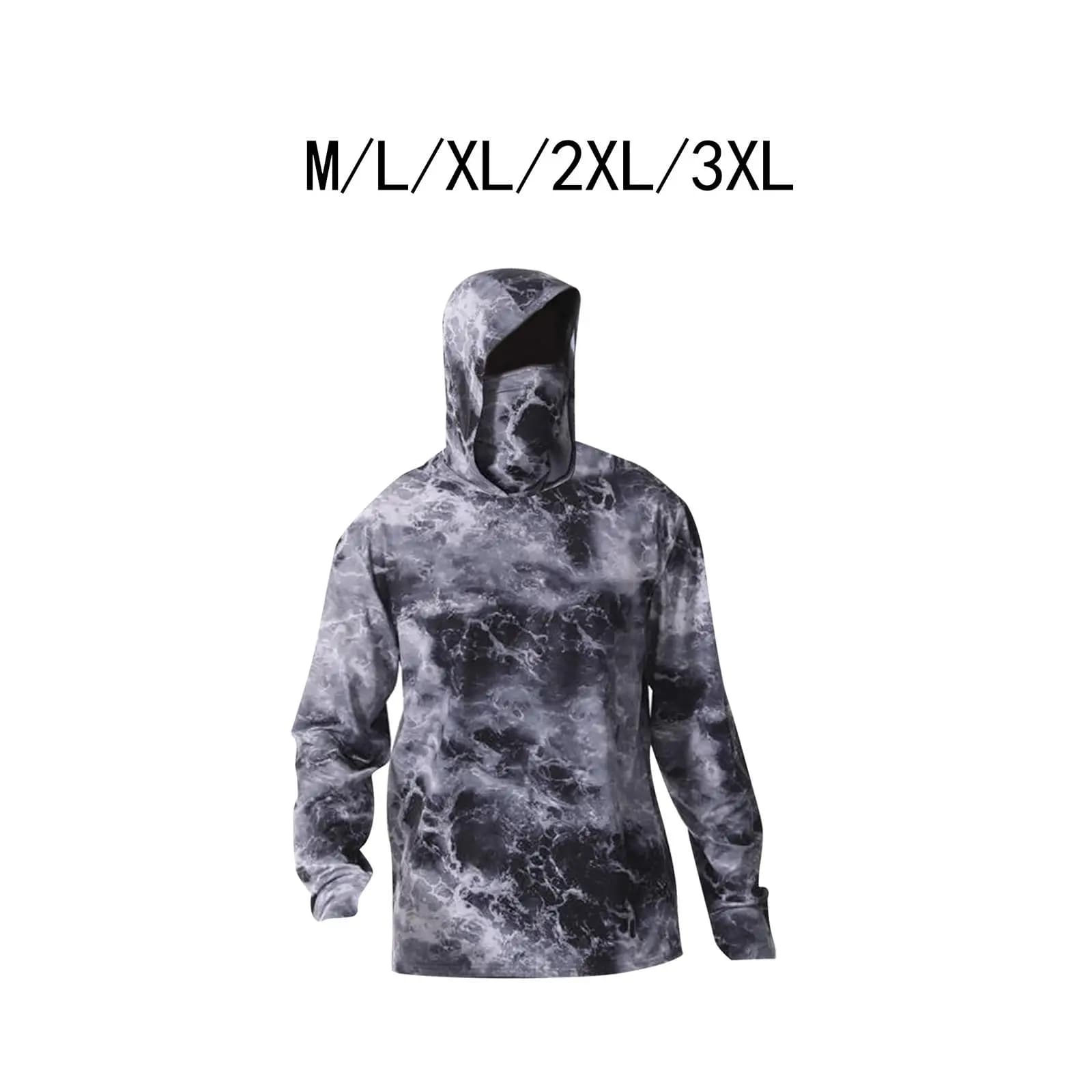Camicia con cappuccio con protezione solare da uomo Camicia rinfrescante con fori per i pollici Abbigliamento protettivo solare Capispalla per golf, corsa, ciclismo