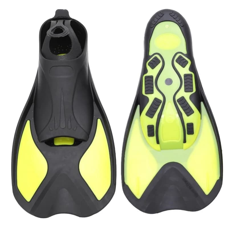 Pinne da Nuoto per Sport Acquatici all'Aperto, Morbide Pinne da Snorkeling e Immersione per Adulti, Uomo e Donna, Scarpe da Nuoto Nere e Gialle M