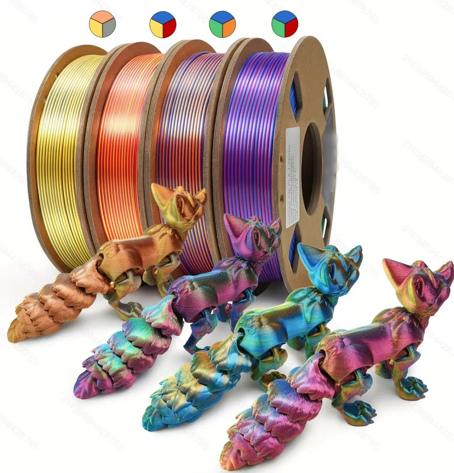 Filament PLA 250g Silk for Easy Printing, 1.75mm, Low Material Deform for Test, Mini Printing and Crafts, Compatible with FDM Printers