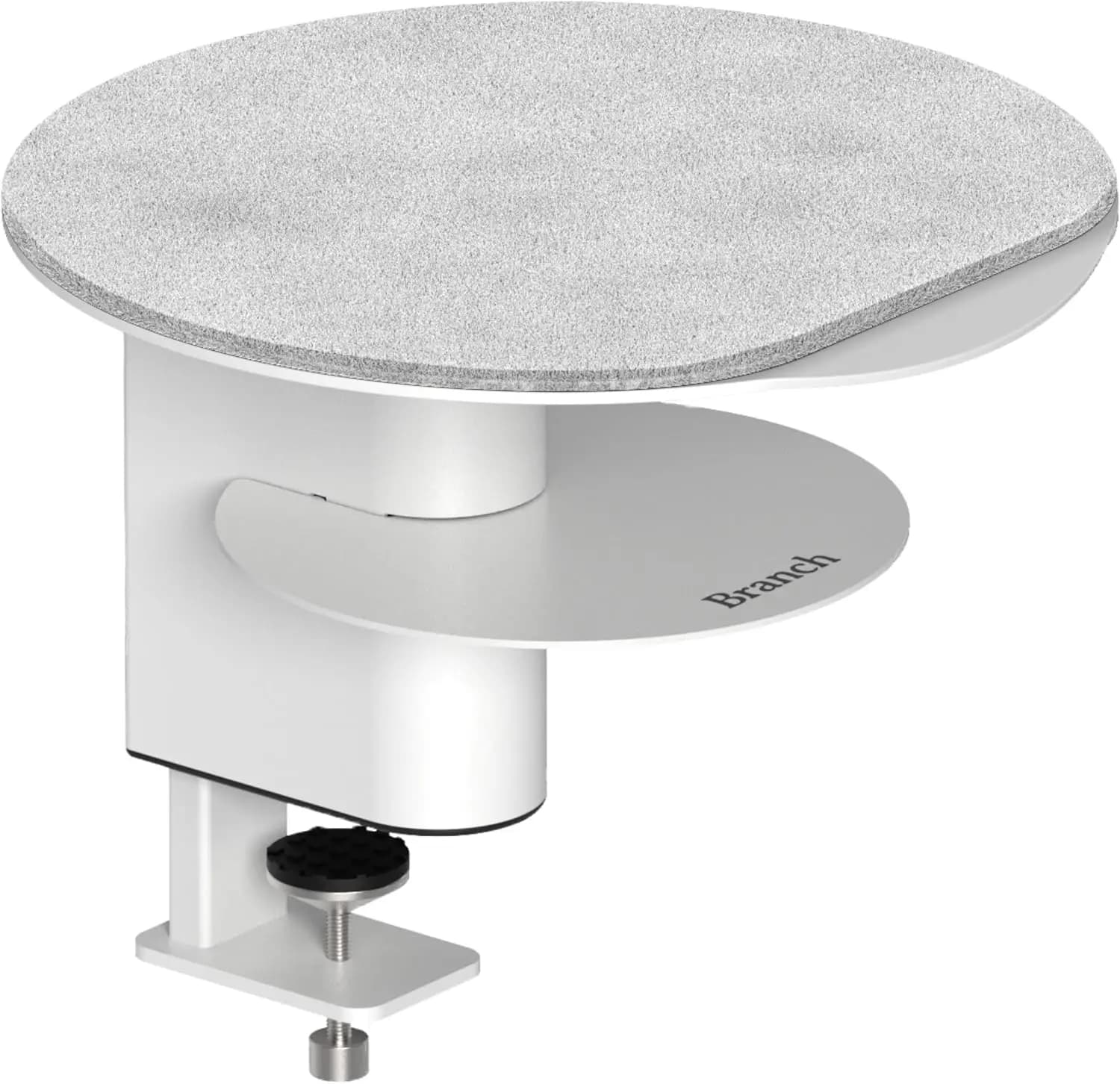 Two-tier desk shelf with monitor clamp, laptop and accessories - Two-tier white organizer