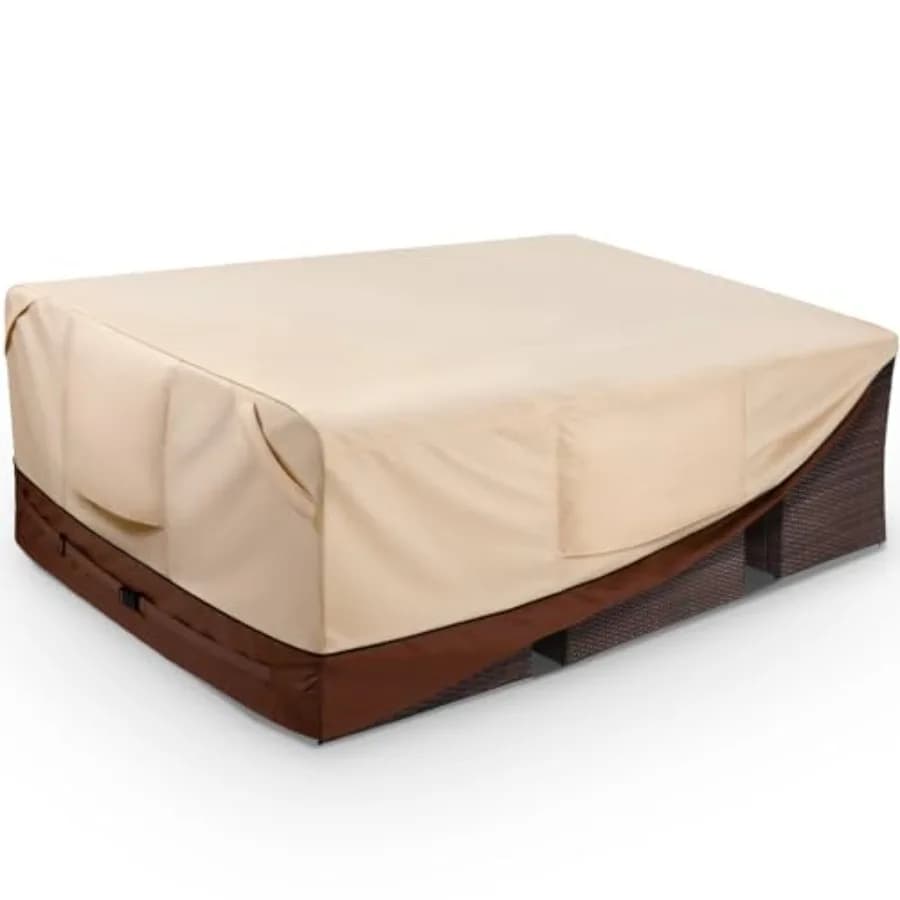 Coperture impermeabili per mobili da giardino, per set di tavolo e sedie, coperture rettangolari per divani da esterno, grandi - Adatte fino a 126 cm di lunghezza x 6 cm.