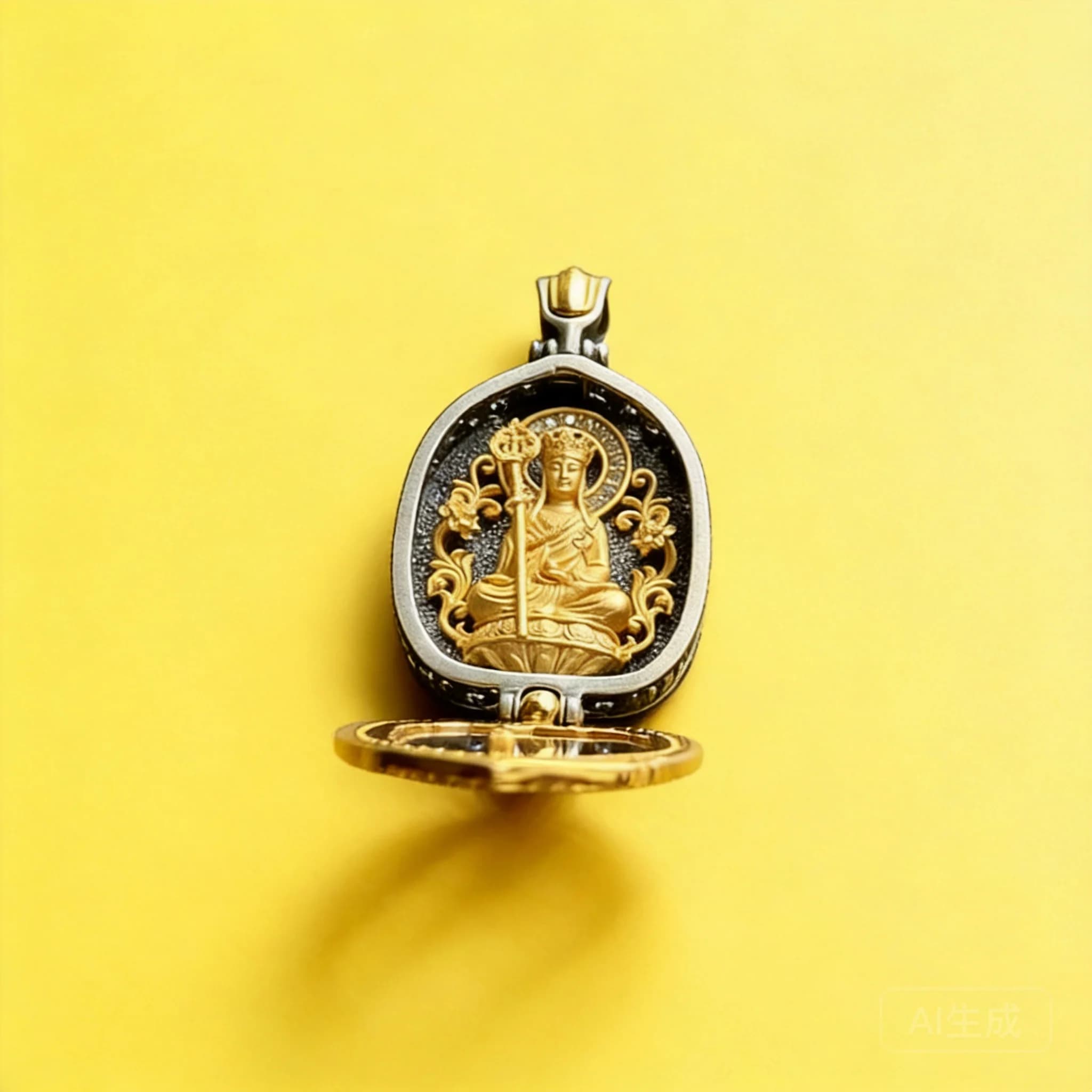 Ksitigarbha Bodhisattva Gau Box Pendant Necklace 2026 Vintage Chinese Zen Ethnic Oxidized Finish Niche Diy Jewelry For Daily Wea