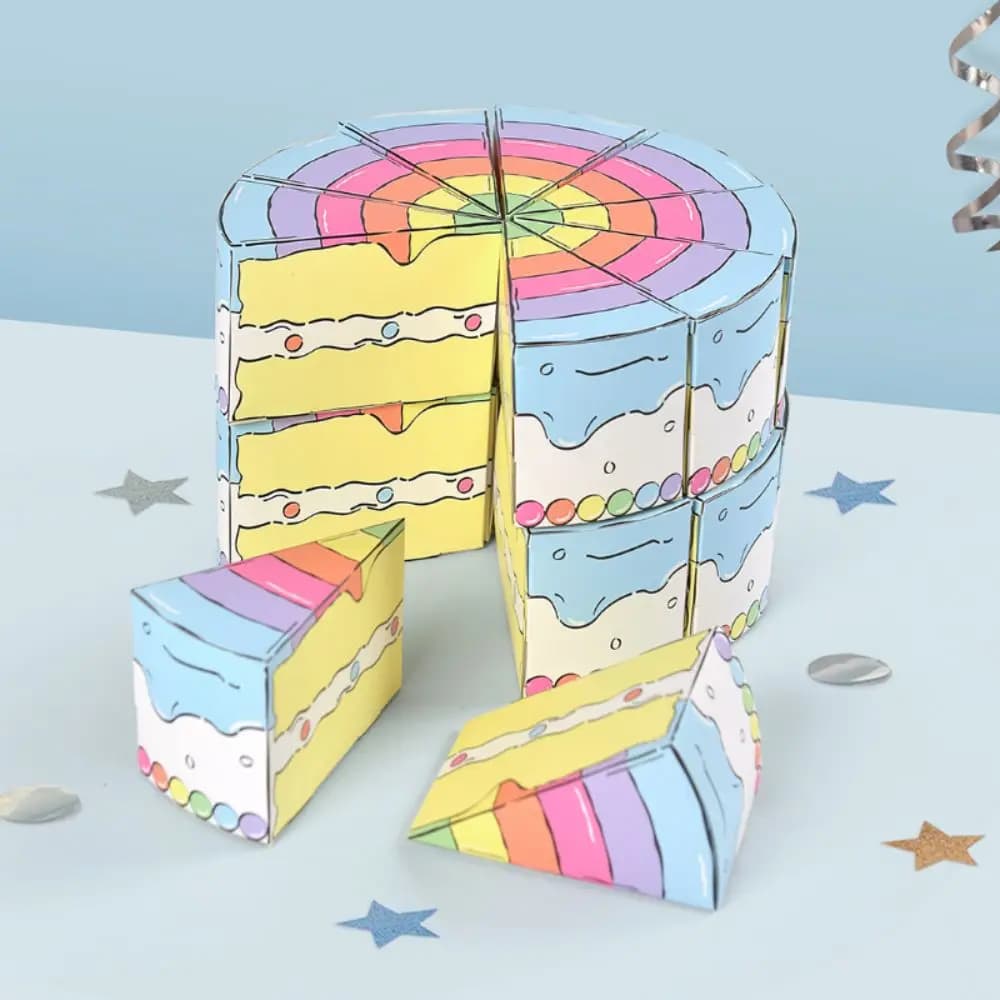 10 Pezzi Adorabili Scatole Regalo a Forma di Torta Triangolare in Carta, Scatole per Confezioni Regalo Fai-da-Te per Feste, Scatole Combinate per Caramelle e Dessert