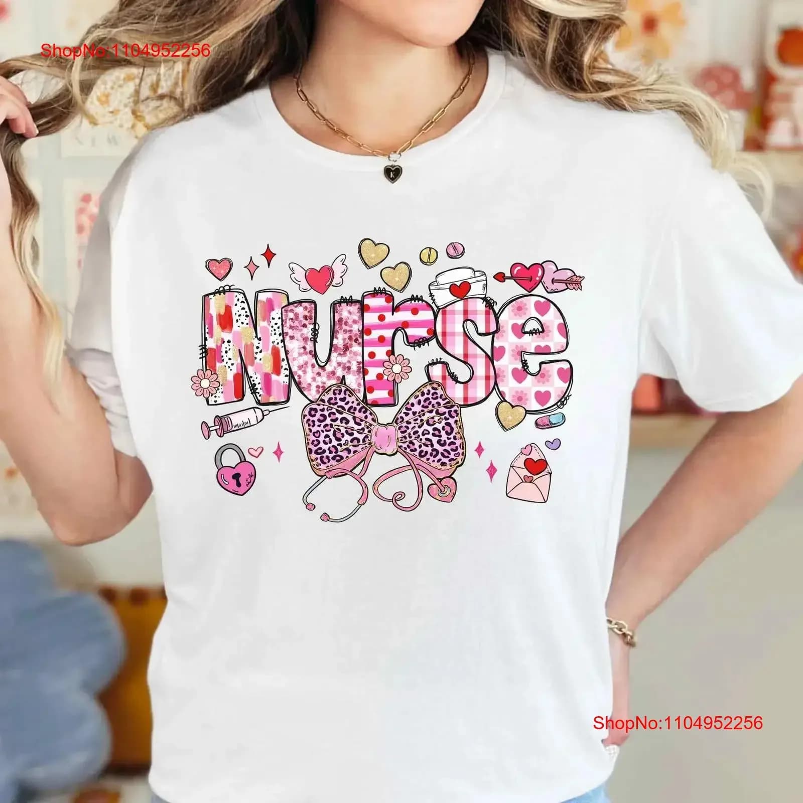 Maglietta per San Valentino da infermiera Divertente per infermieri Abiti firmati vintage lavati Leggermente eleganti allungati Traspiranti Confortevoli