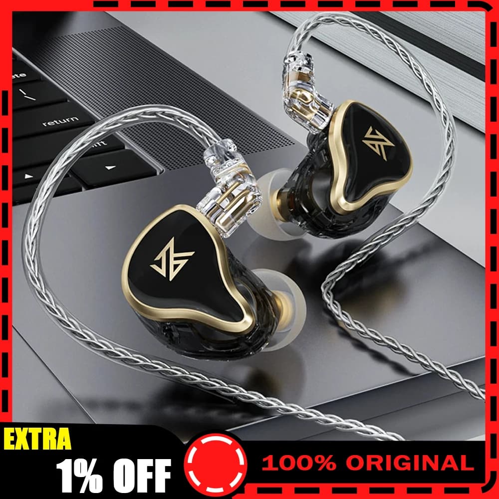 KZ ZAS Metal Wired Earphone 16-Unit Hybrid Technology Music Bass In-Ear Monitor Headset Sport Game Noice Cancelling Headphones