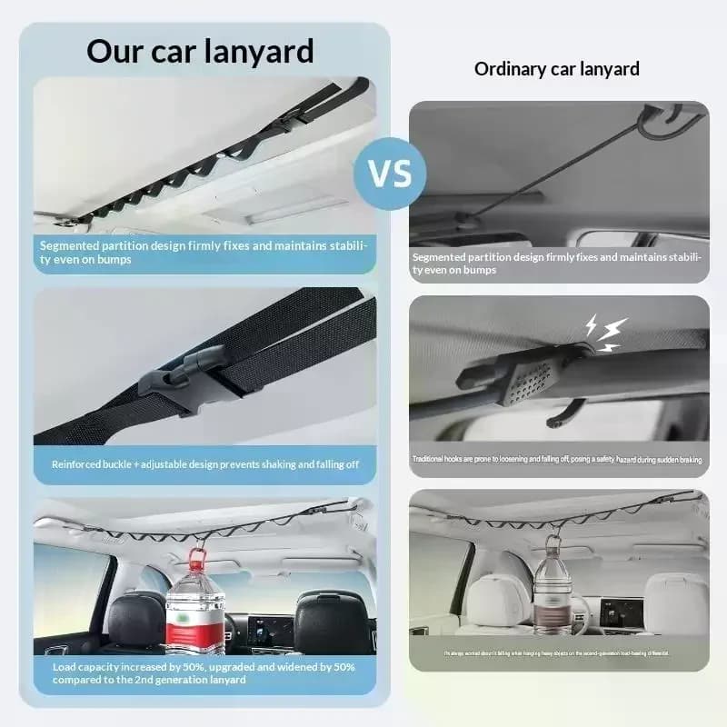 Car Clothes Drying Rope Multi-functional Hanging Hanger: Vehicle Rear Seats Storage Fixing Hook